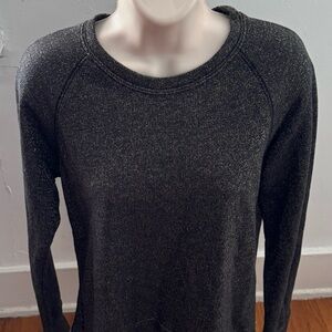 NWT Ragdoll LA metallic dark gray crewneck Sweater, size XS sparkly boho party